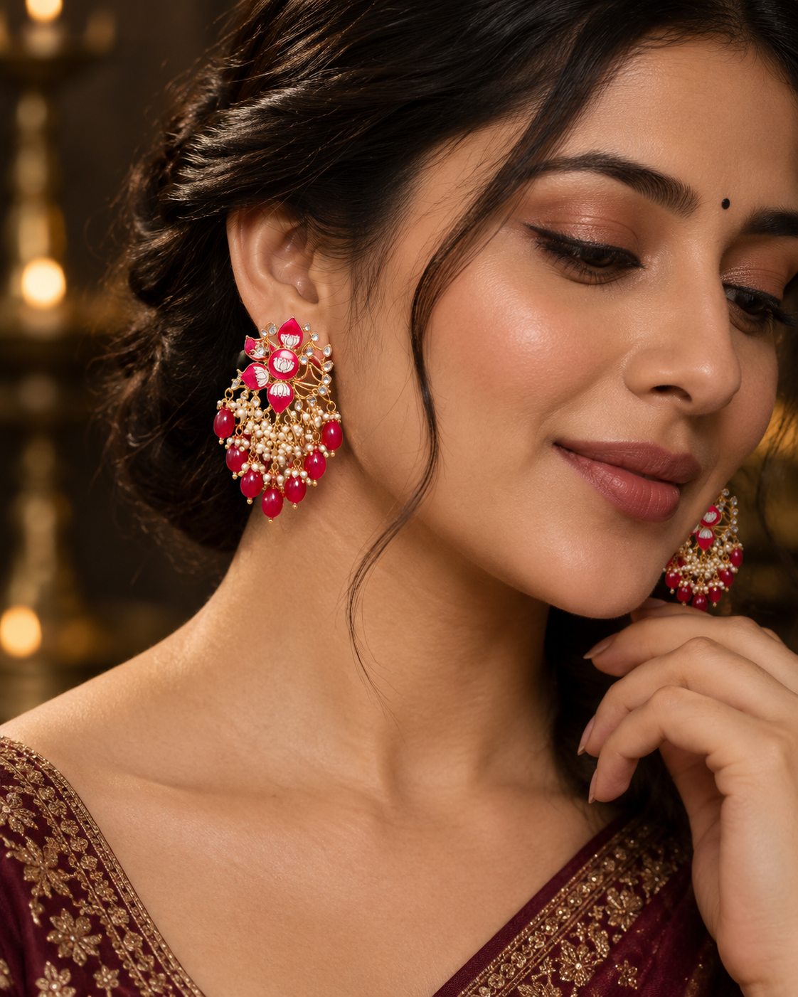 Chandbali Jhumki Earrings