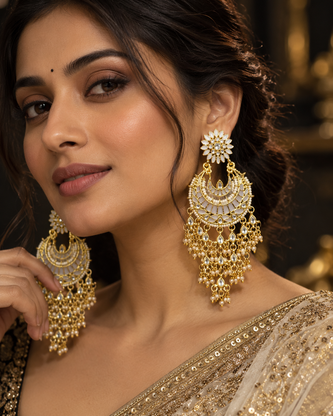 Chandbali Jhumki Earrings