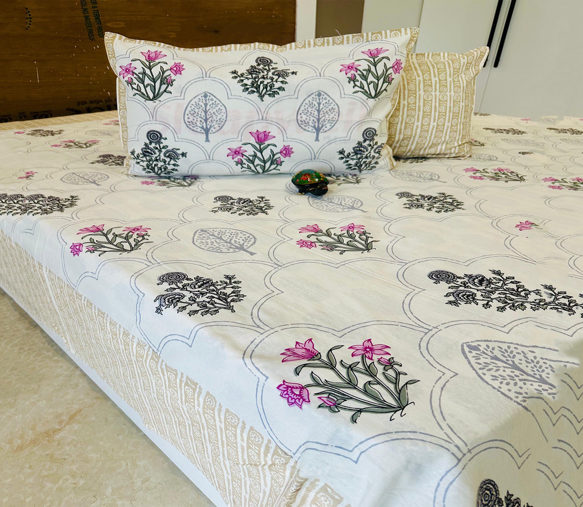 Madhuban Jumbo King Bedsheet Set |110x110 inches | 100% Cotton