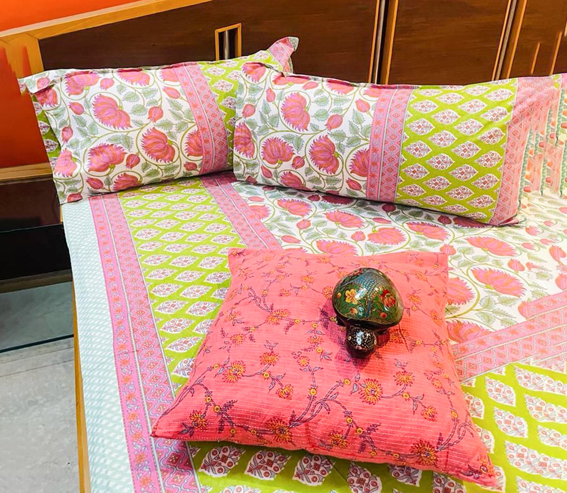 Luxury 100% Cotton Double Bed Sheet Set – King Size