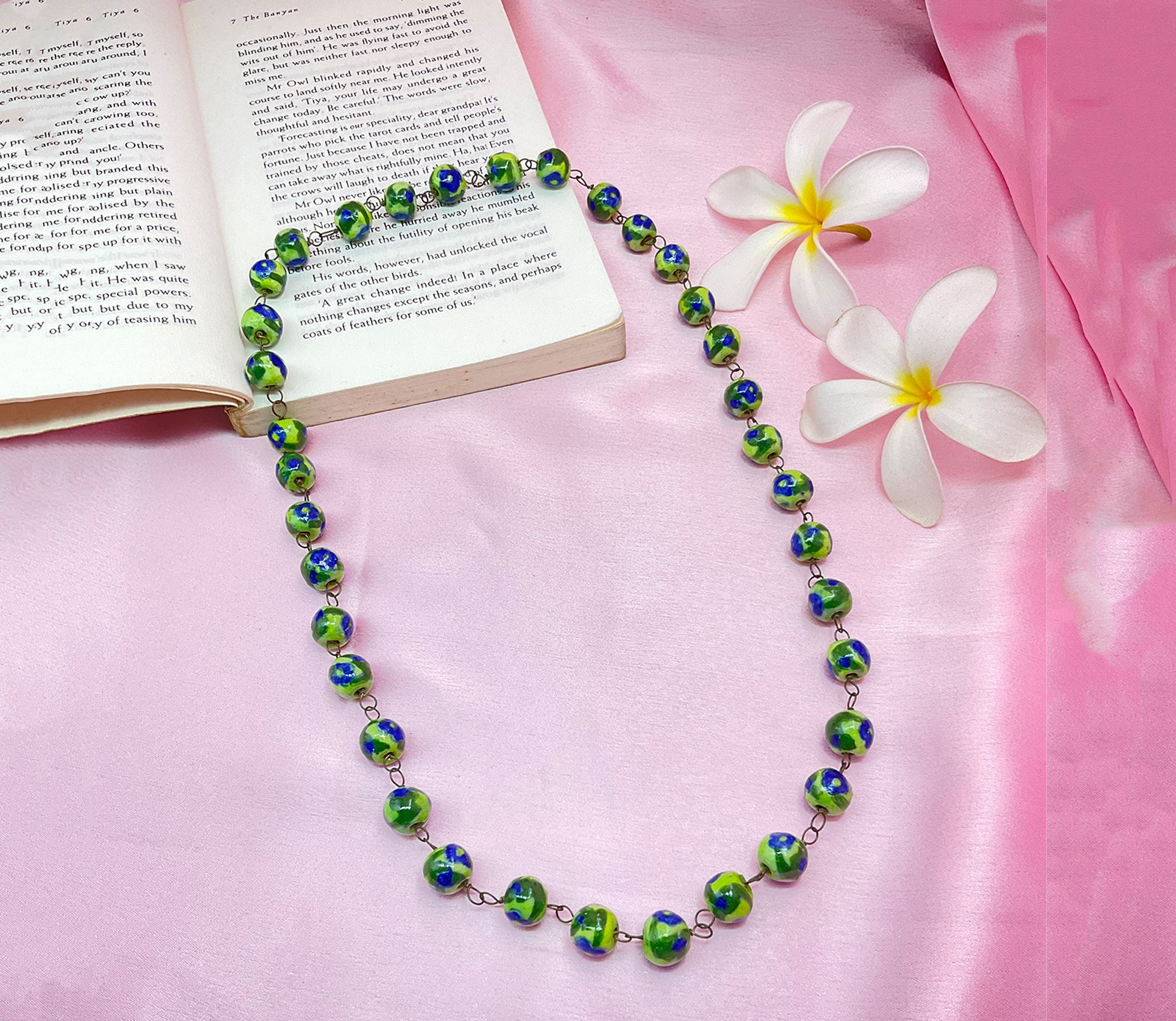 Neela Tara Blue Pottery Necklace