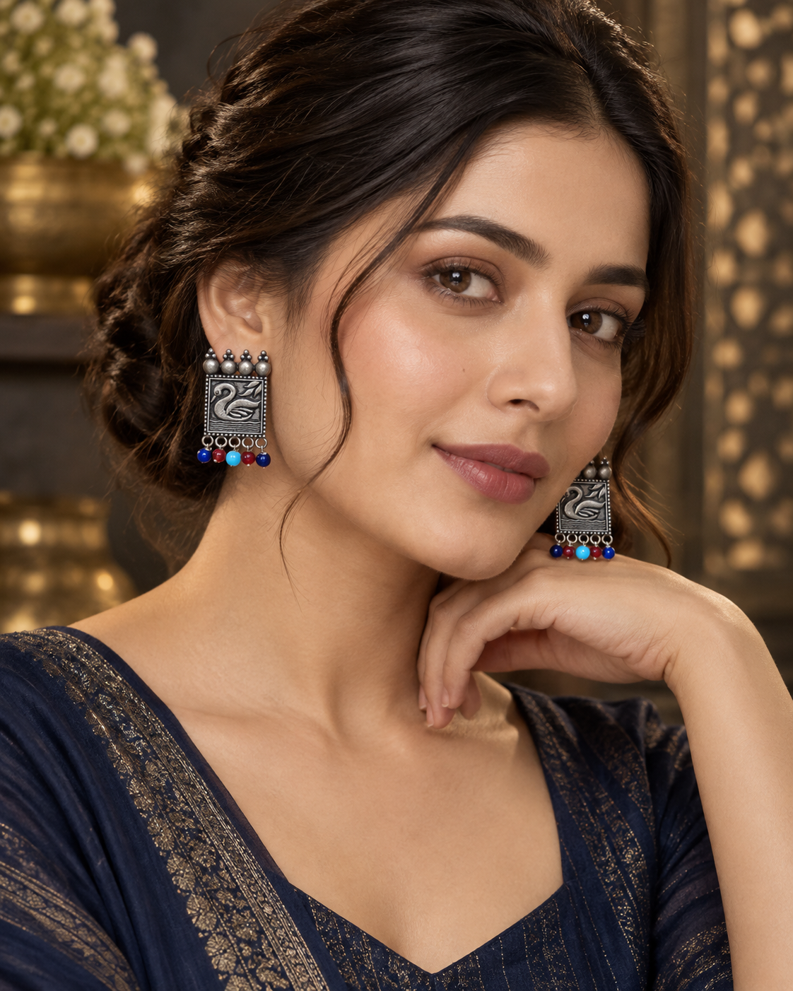 Hans Oxidized Stud Earrings