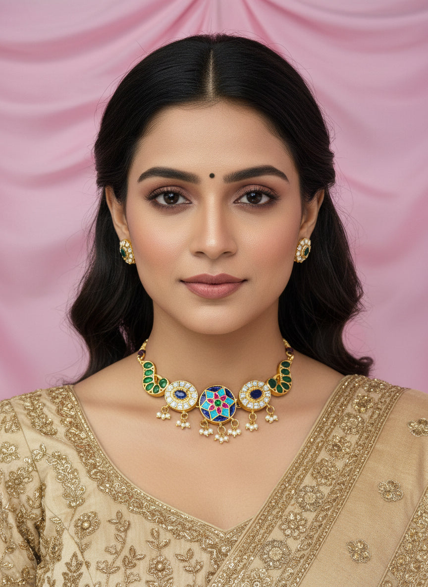 Navratna Chokar Neckalce Set