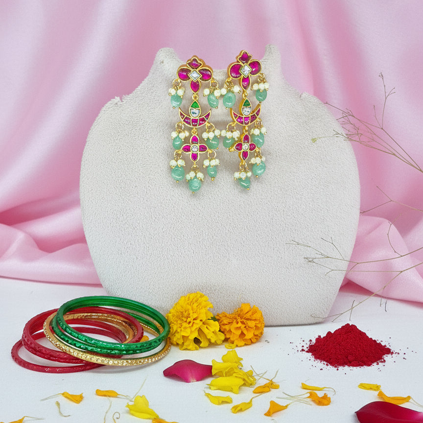 Chaand Jadau Kundan Hanging Earring