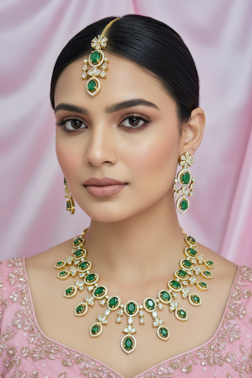 Noore Zirconia 4 pc Necklace Set