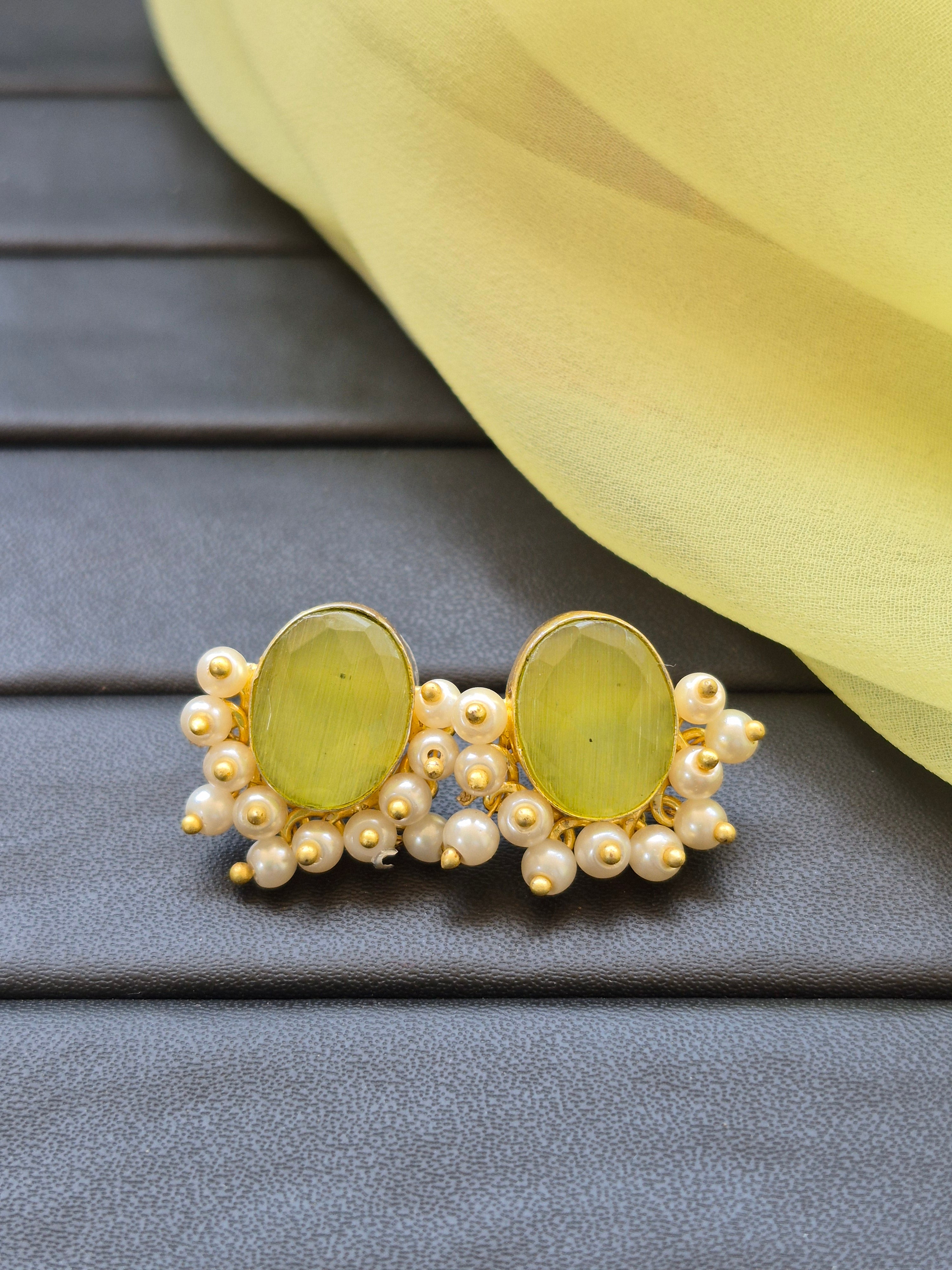 Mona Glaze German Silver Earrings