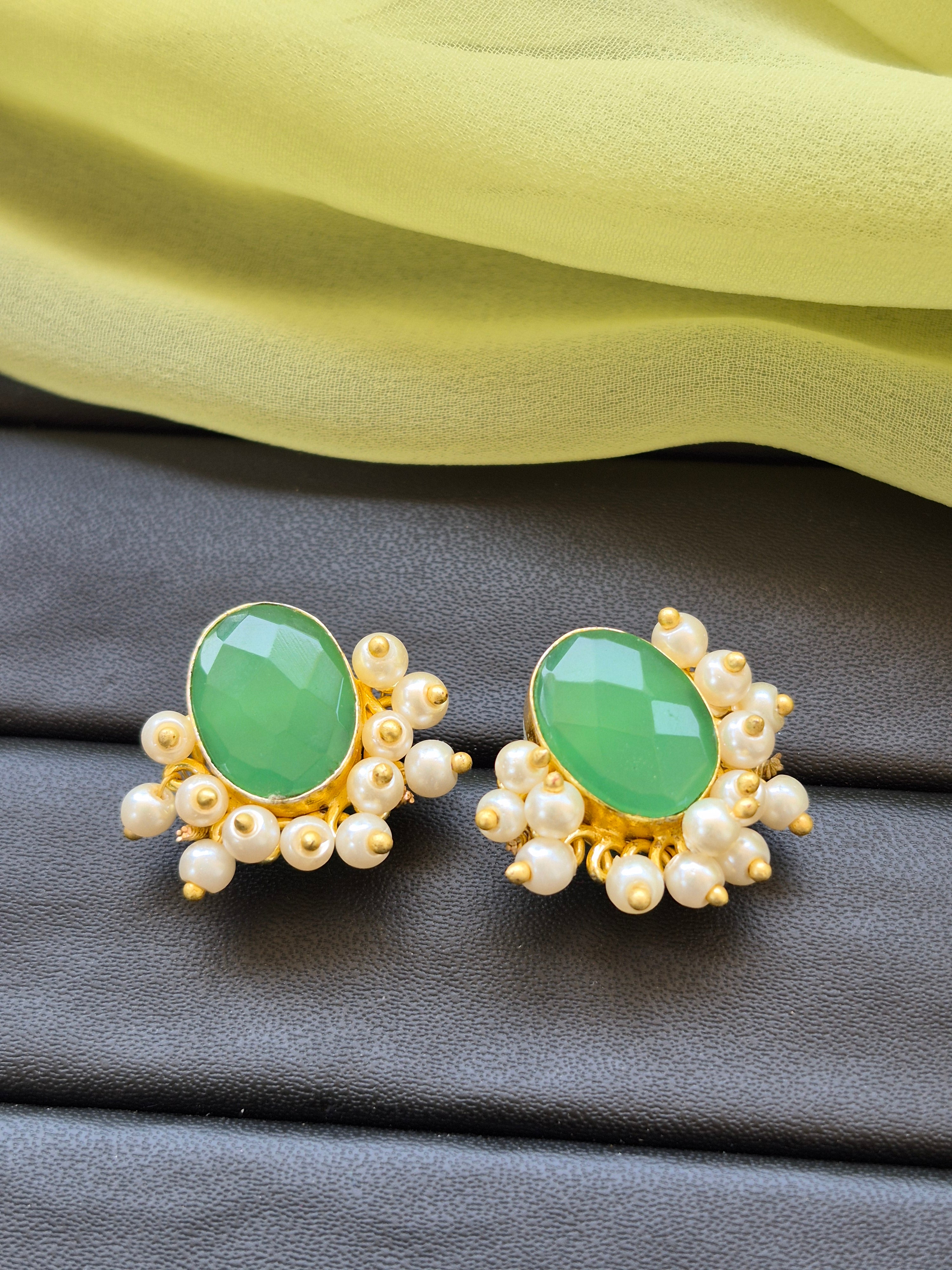 Mona Glaze German Silver Earrings