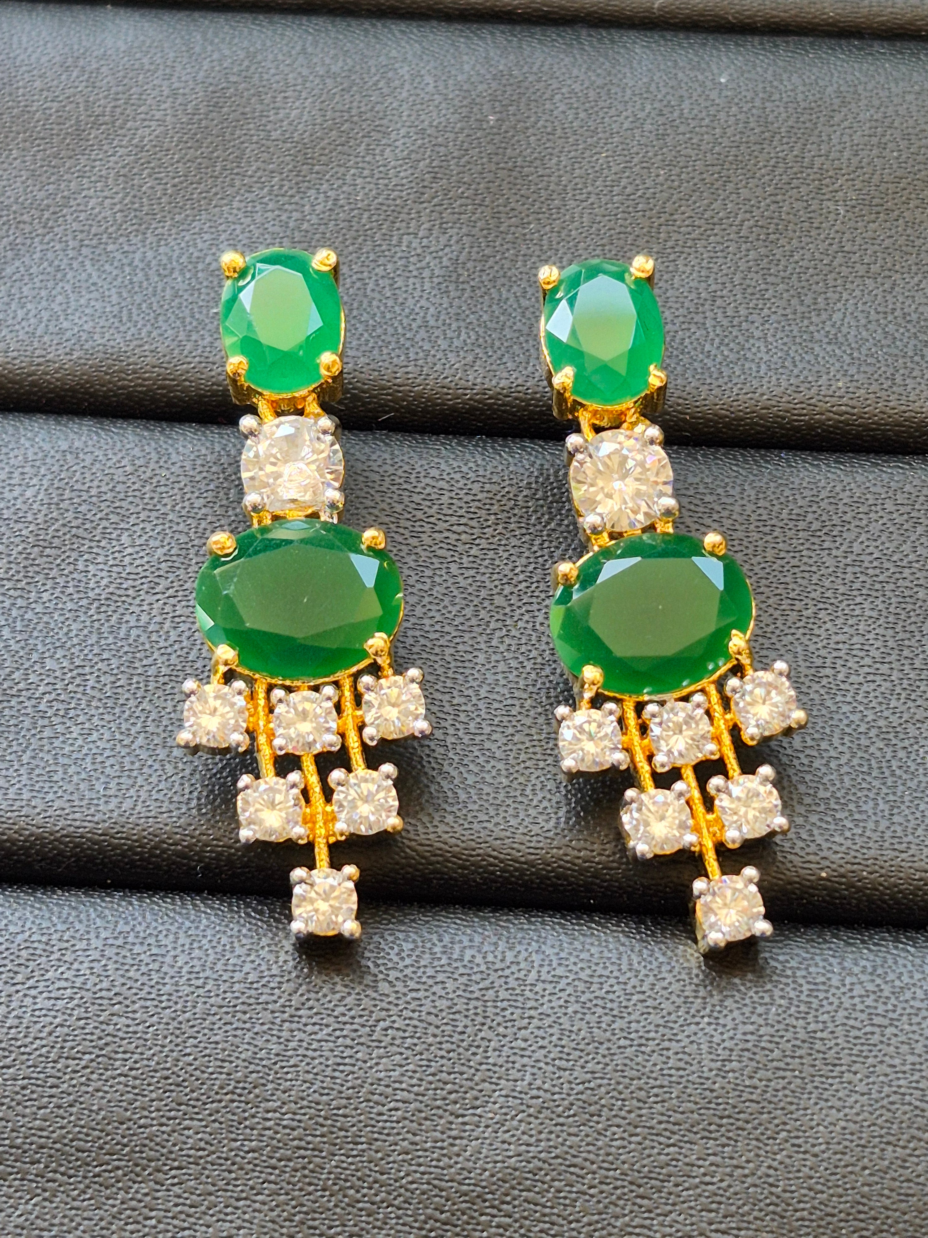 Emerald Glow AD Earrings