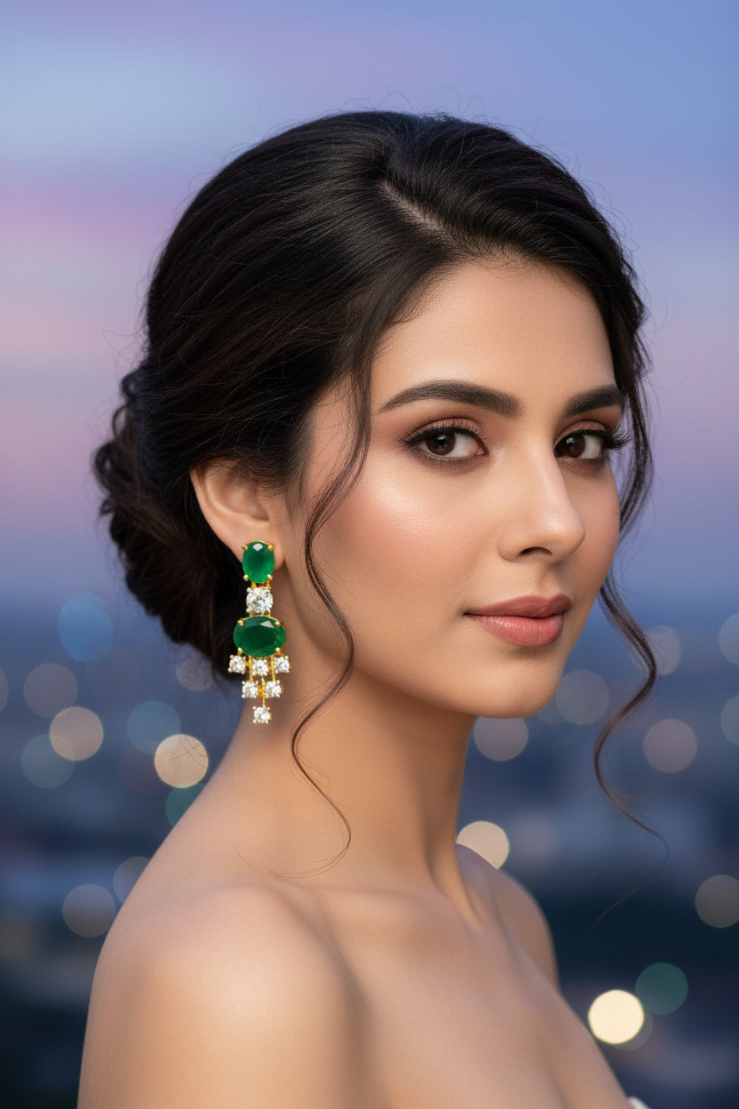 Emerald Glow AD Earrings