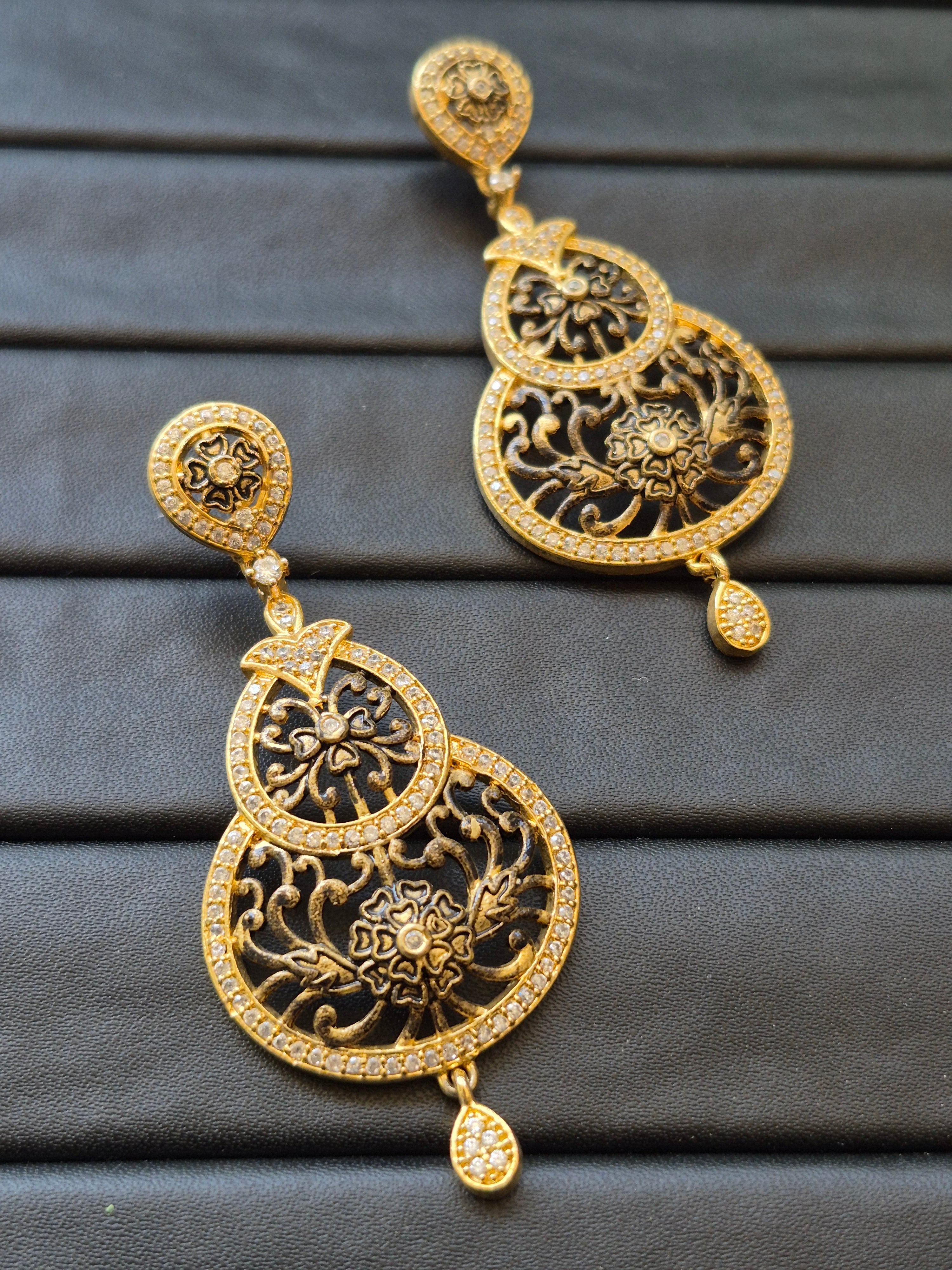 Zeenat Antique AD Earrings