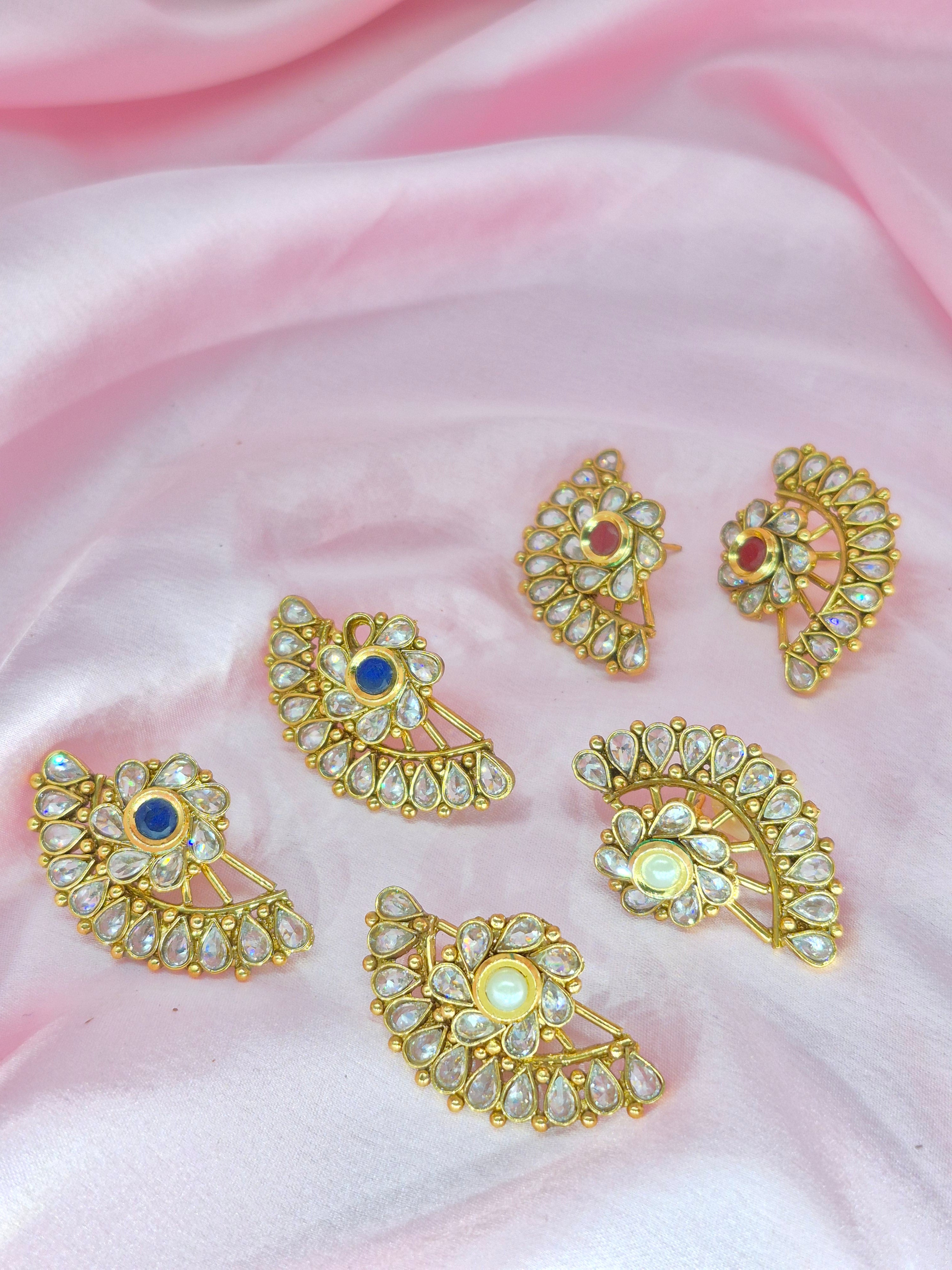 Ruhani Kundan Earcuffs 2 in 1 [Earrings]
