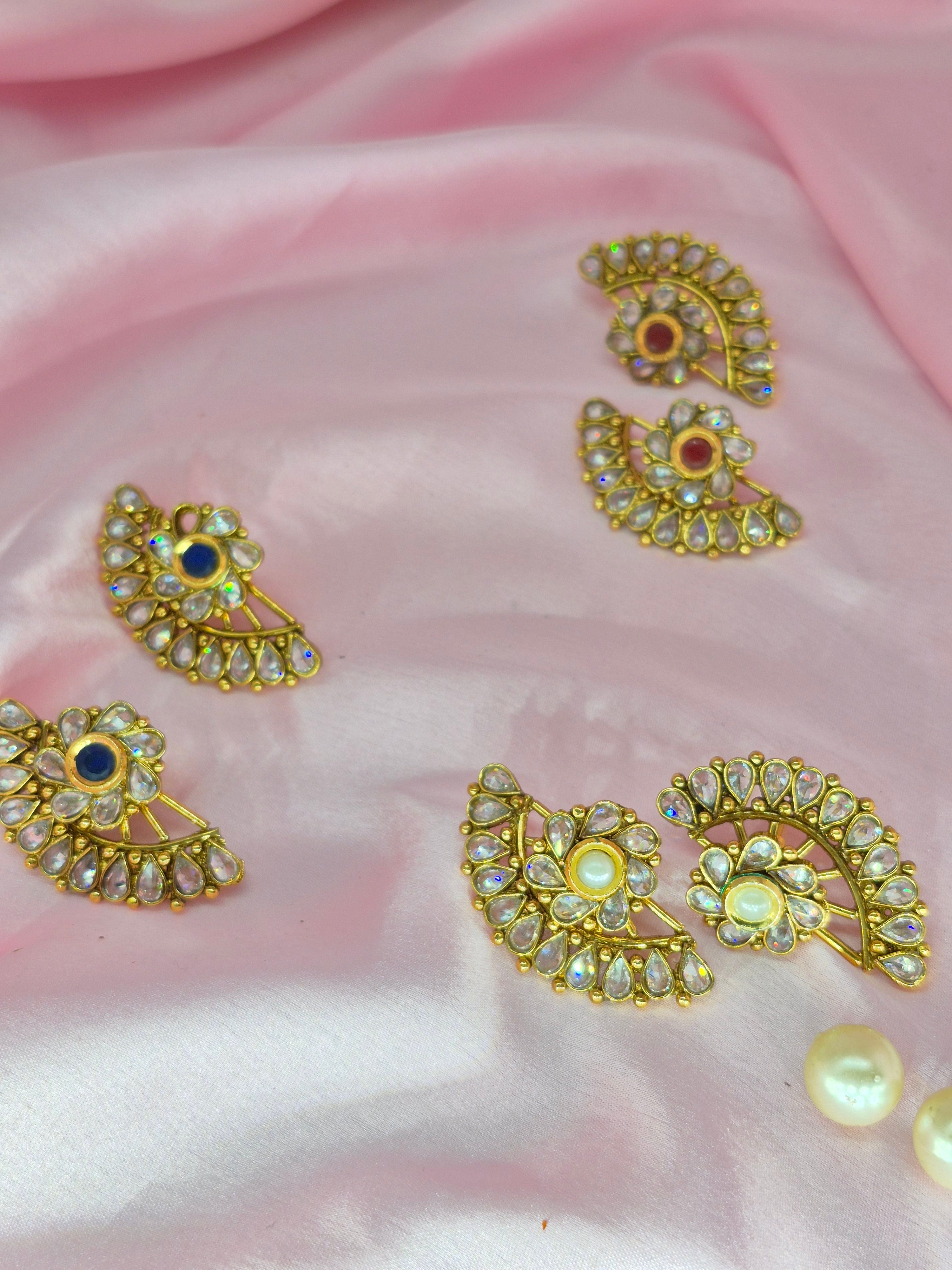 Ruhani Kundan Earcuffs 2 in 1 [Earrings]