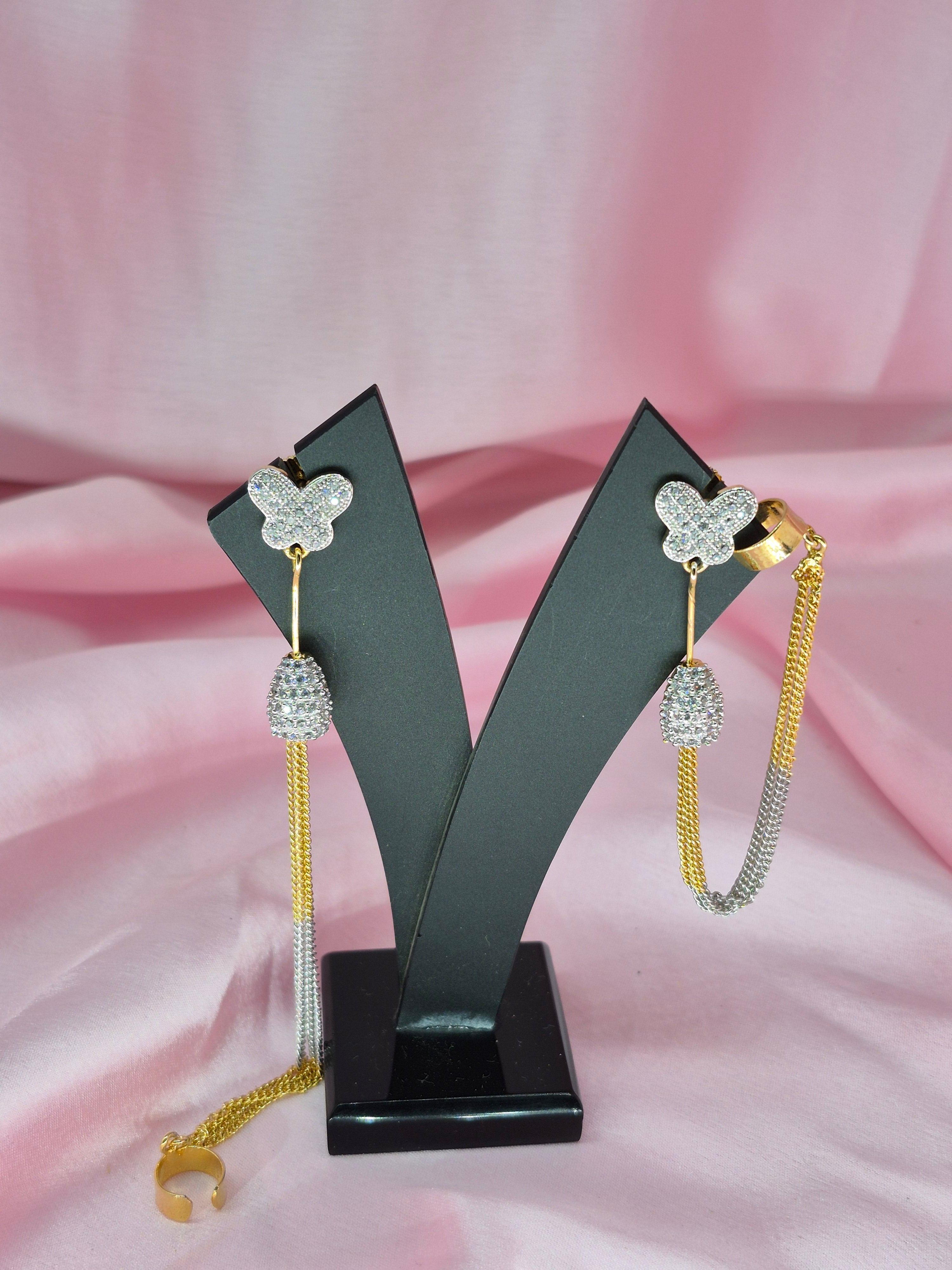 Butterfly Zirconia Earcuff [Earrings]