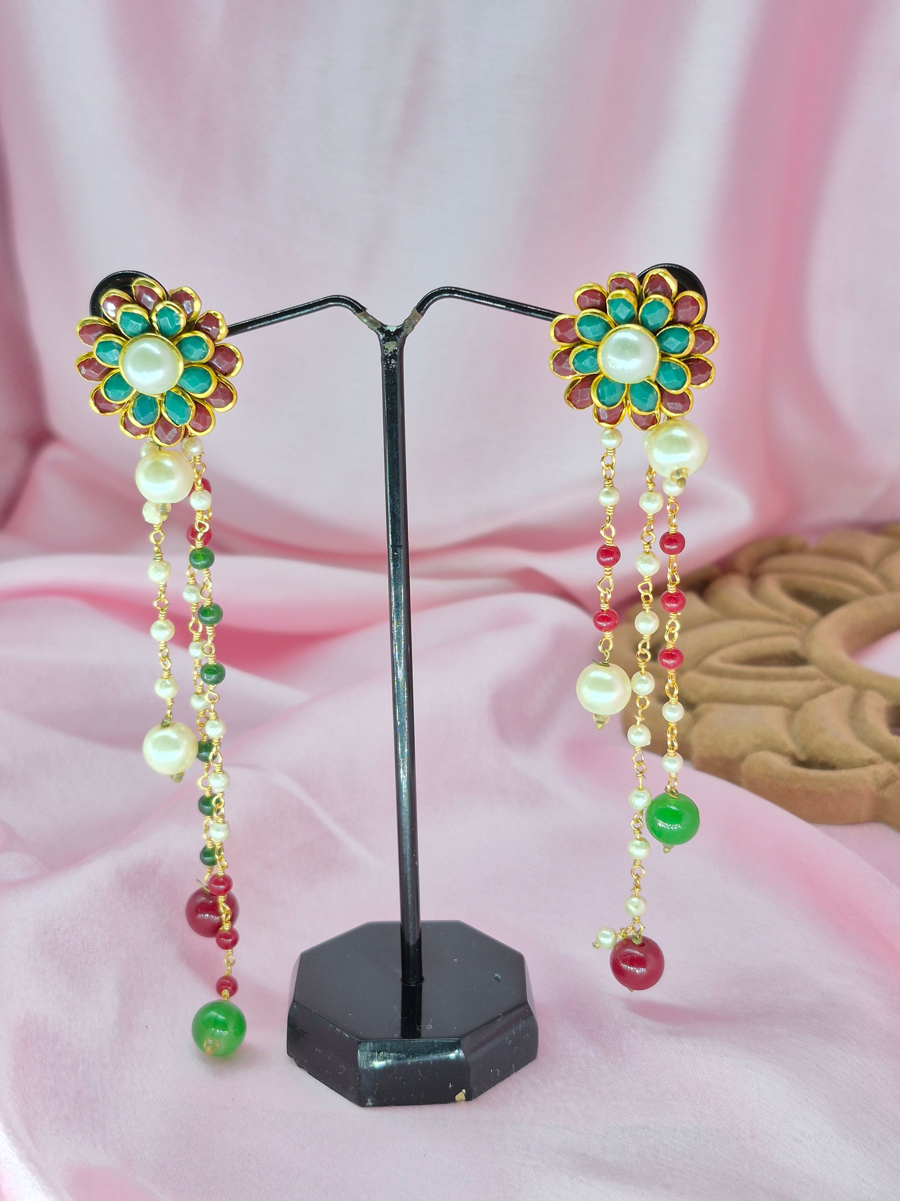 Rajsi Kundan Pachhi Earrings
