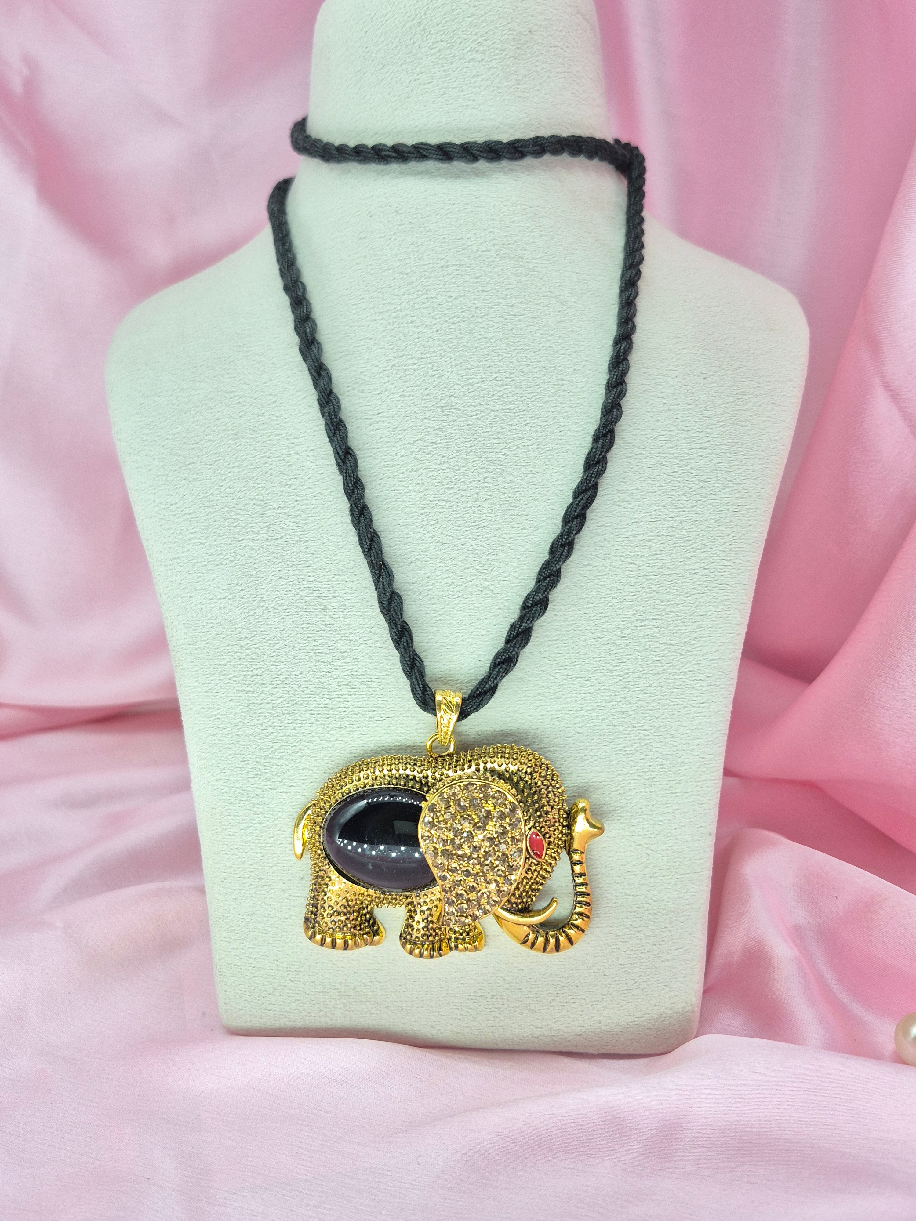 Cotton Dori Chunky Elephant Pendant