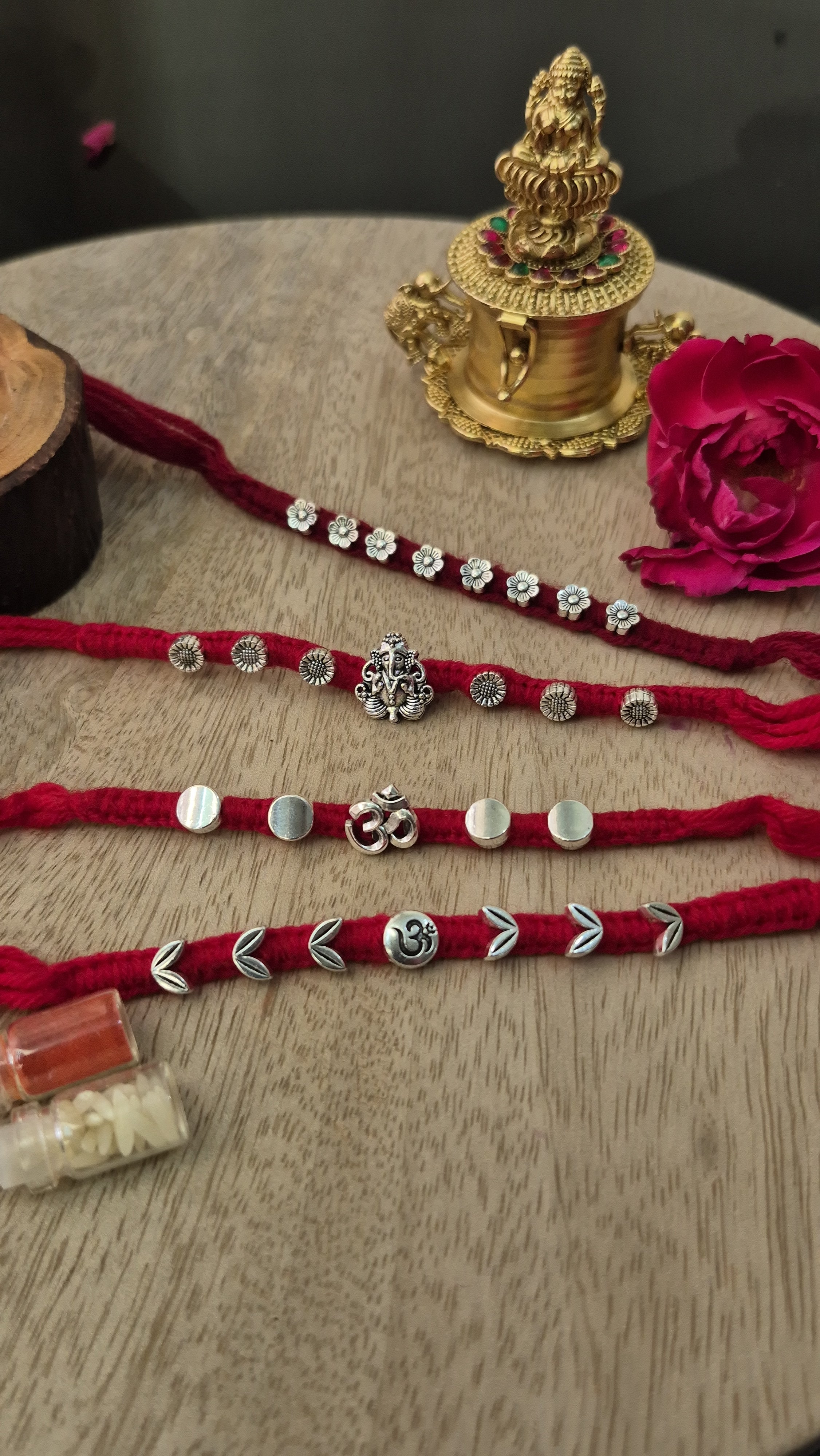 Silver Rakhis (Combo of 4)