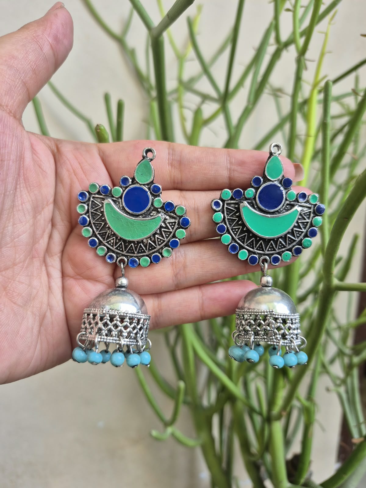 Oxidized Jhumki Earrings