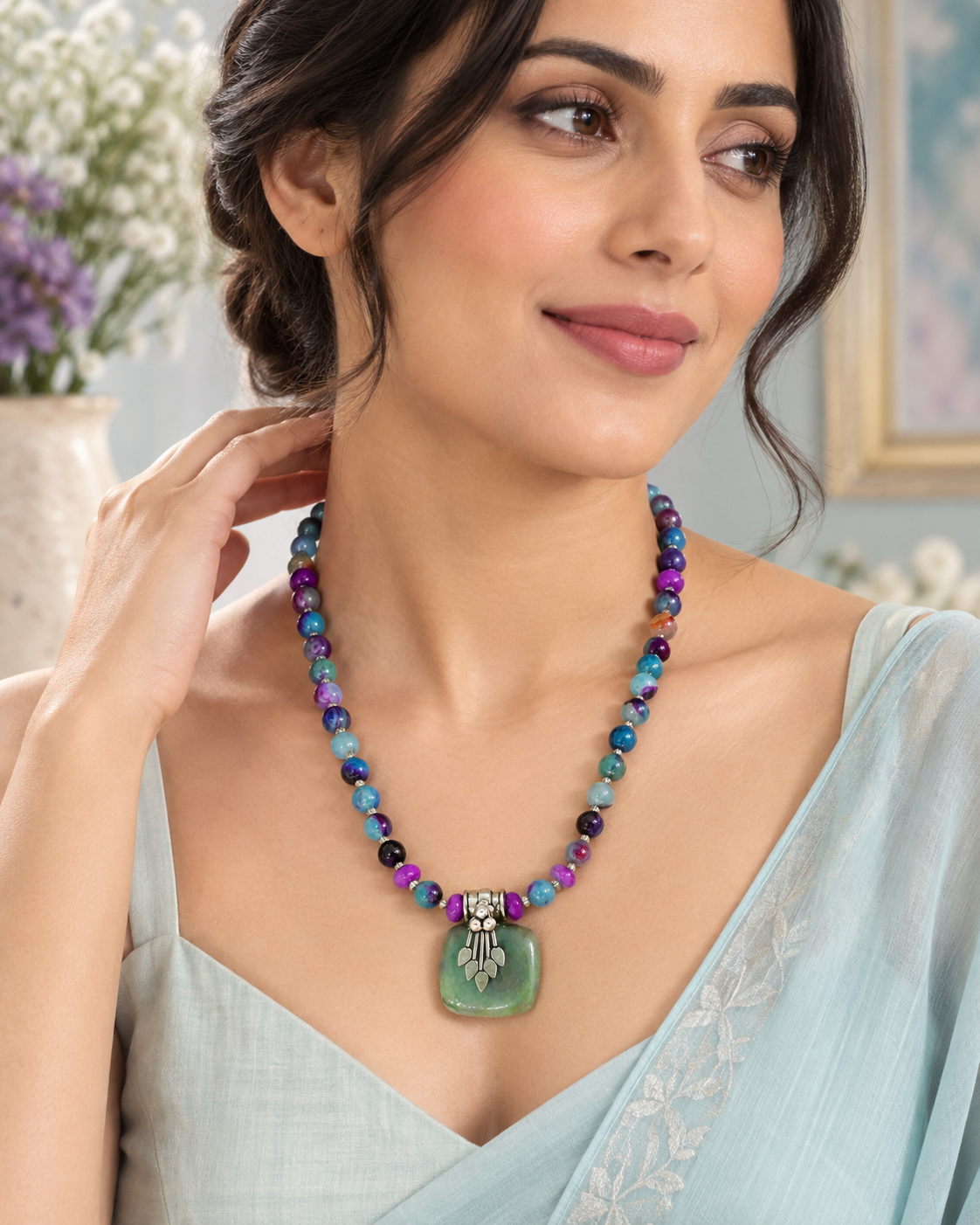 Navrangi Purple  Mala
