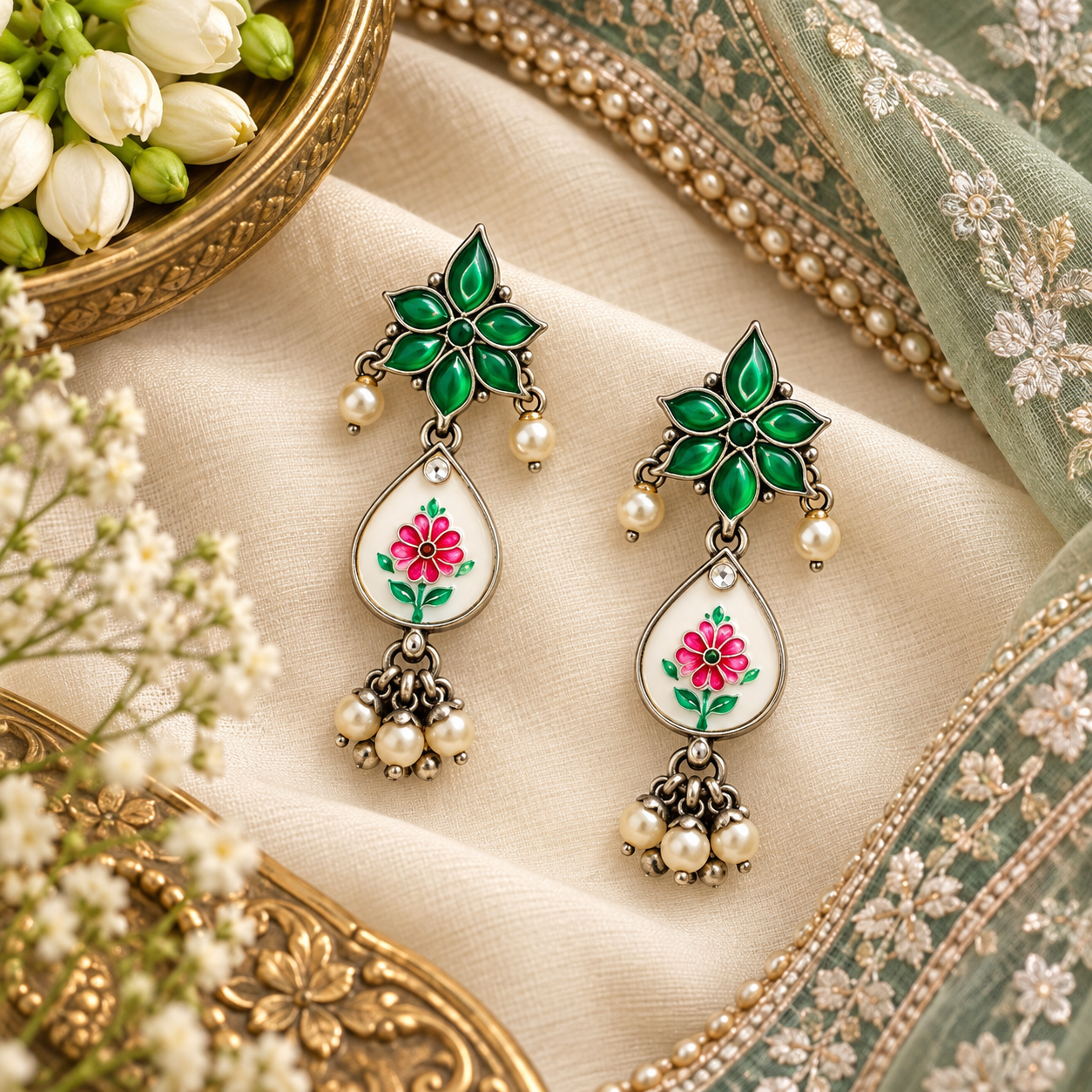 Juhi 2 Meenakari Earrings