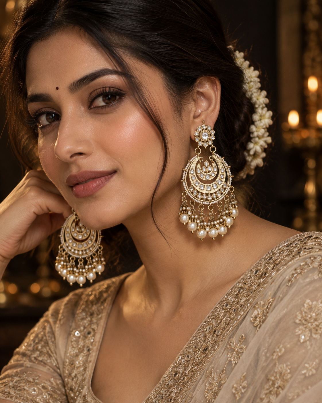 Chandbali Jhumki Earrings