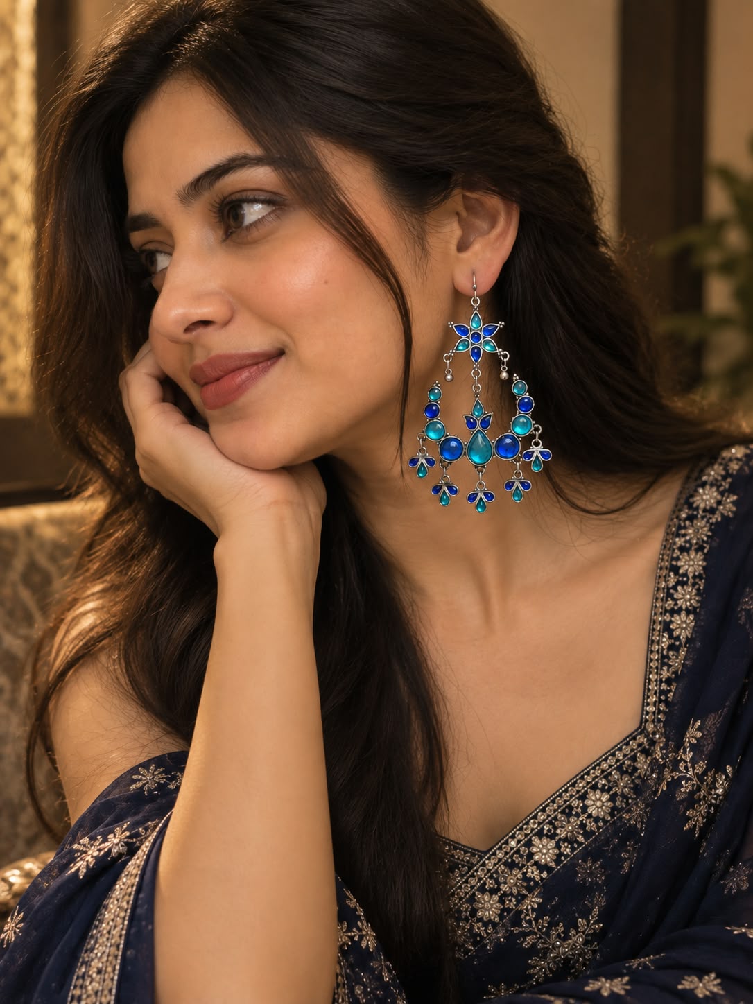 Oxidized Jhumki Earrings