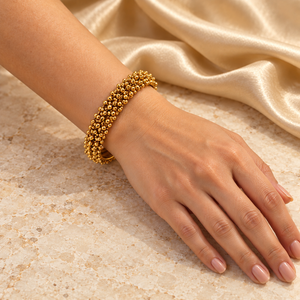 Roopmanjari Gold Plated Carved Bangle Set