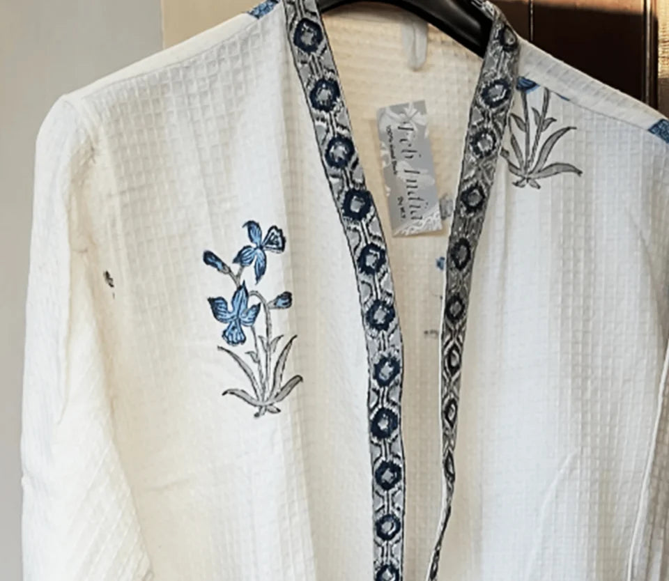 Tulip Linen Kimono Bathrobe