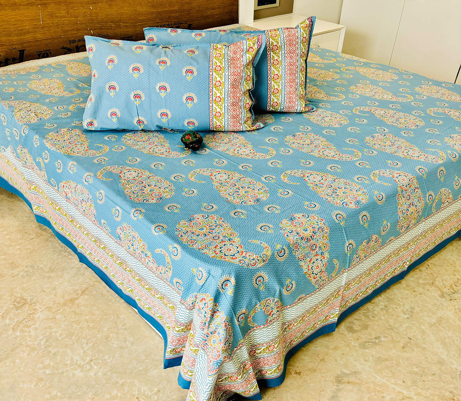 Kamalini Jumbo King Bedsheet Set |110x110 inches | 100% Cotton