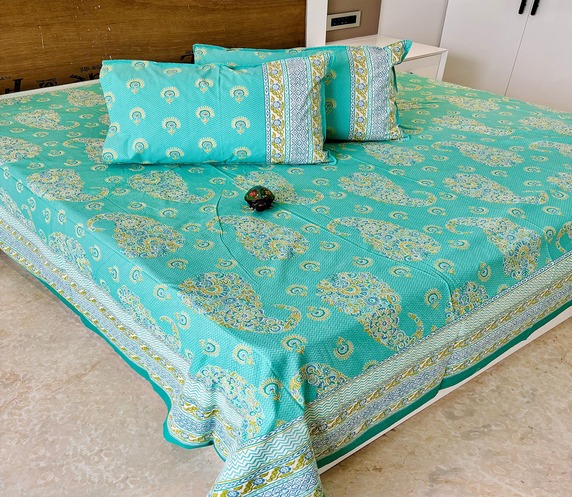 Kamalini Jumbo King Bedsheet Set |110x110 inches | 100% Cotton