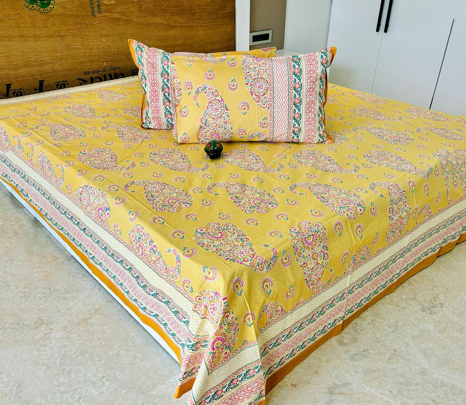Kamalini Jumbo King Bedsheet Set |110x110 inches | 100% Cotton