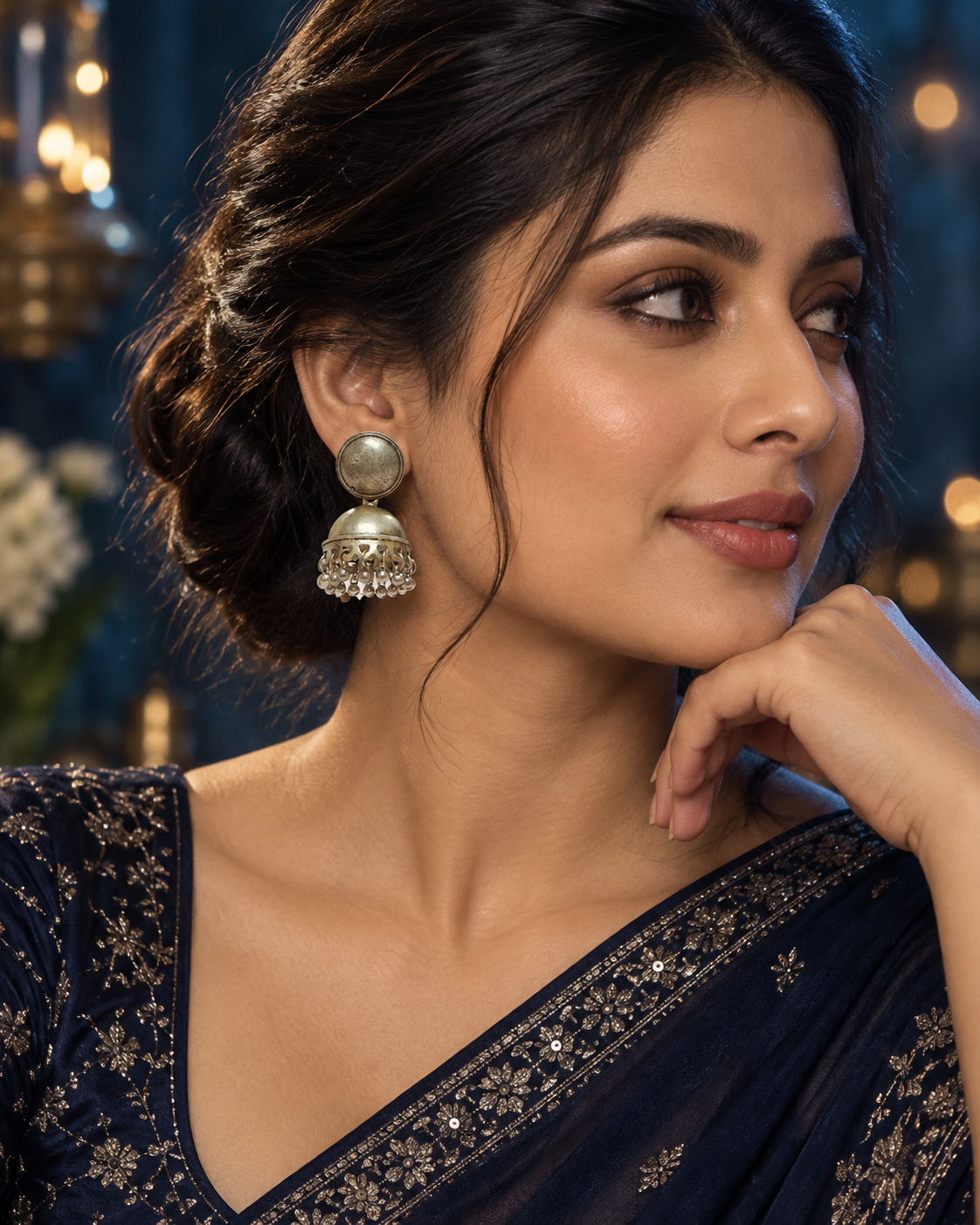 Roopali Oxidized Jhumki Earrings