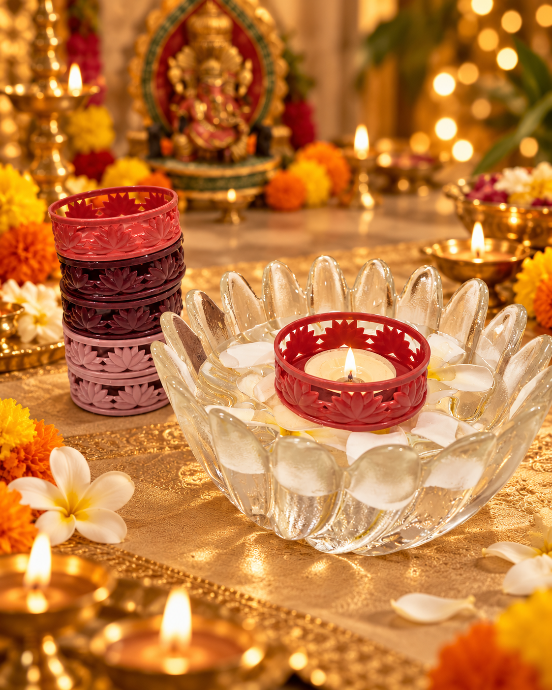 Lotus TeaLight Holder [ Mix Colour ] Set of 6