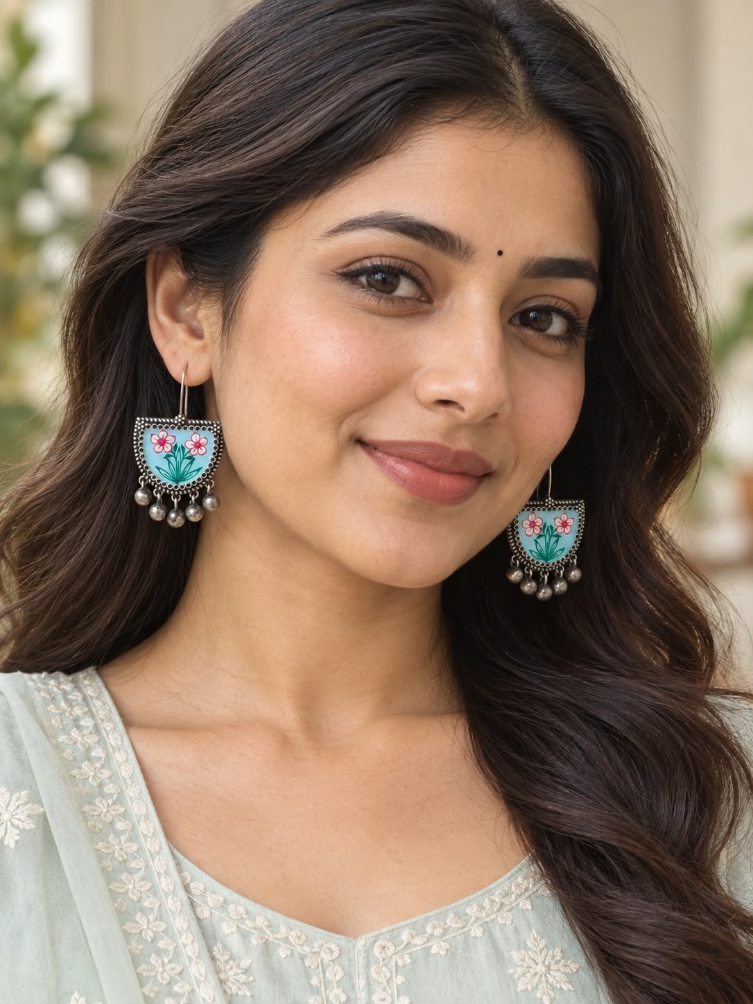 Gulnaar Meenakari Jhumki Earrings