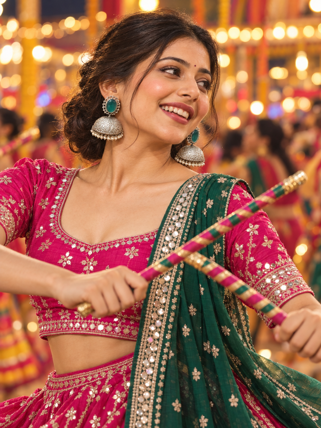 Raas Jhumka Silver Look Alike