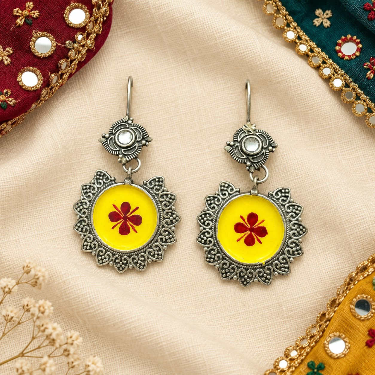Madhubani Meenakari Earrings