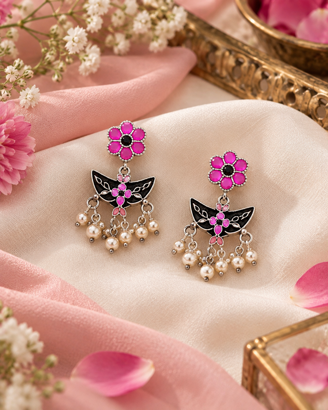 Kesar Meenakari Earrings
