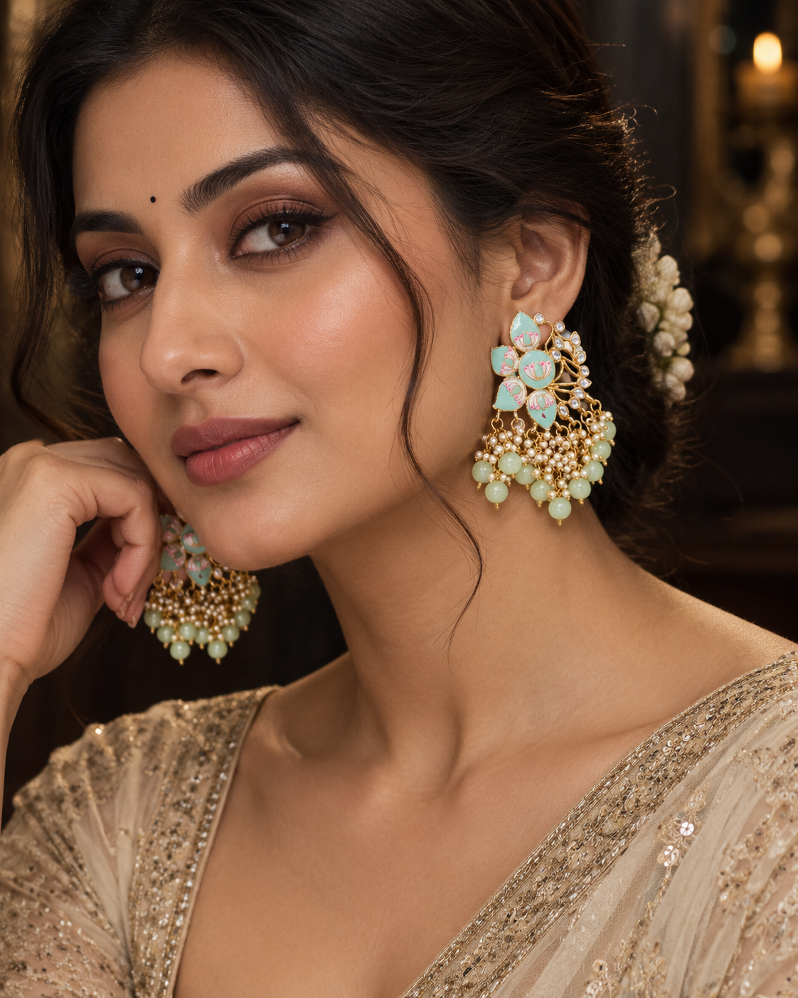Chandbali Jhumki Earrings
