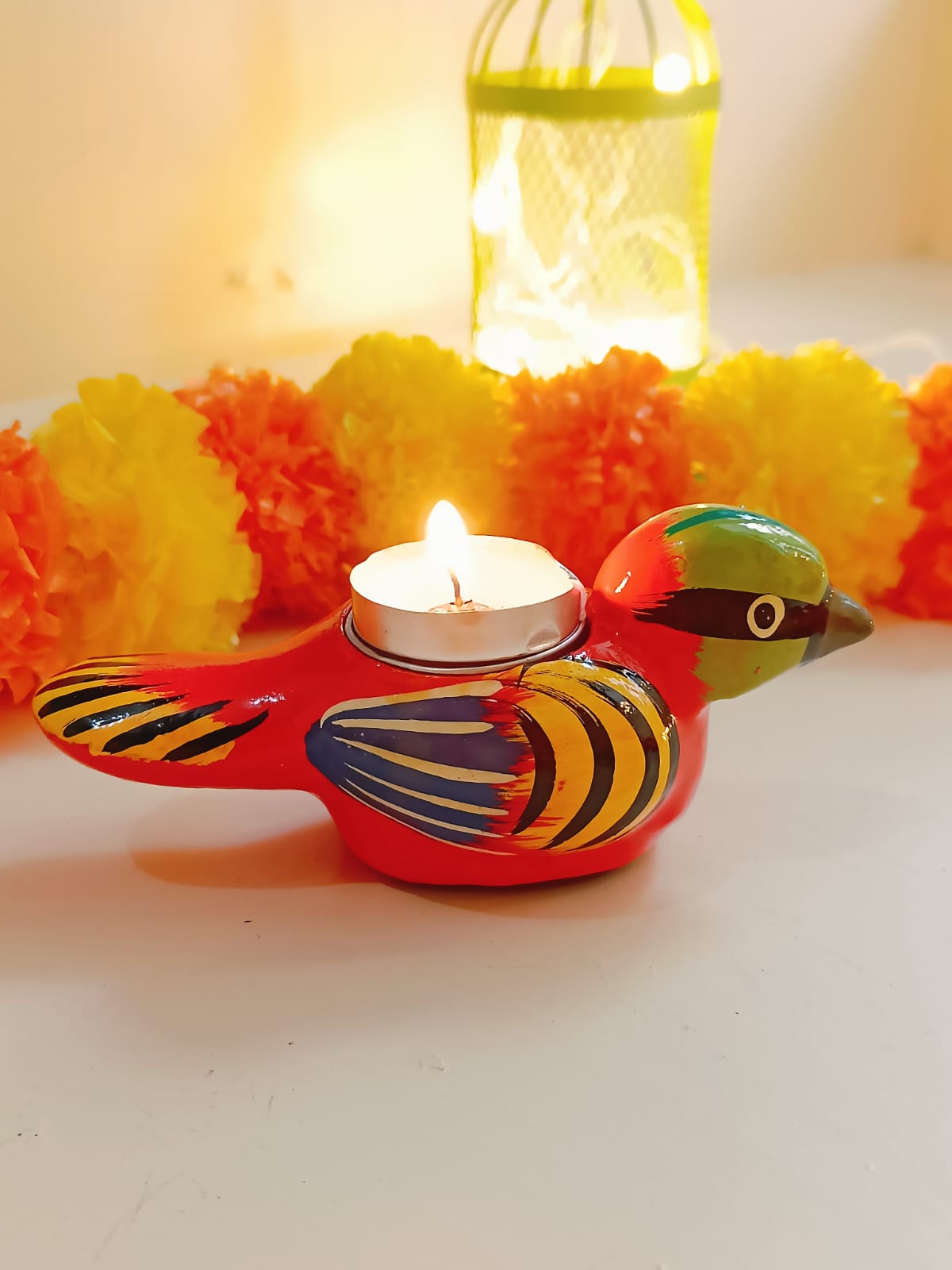 Parrot ( Hen ) Table Paper Mache Candle