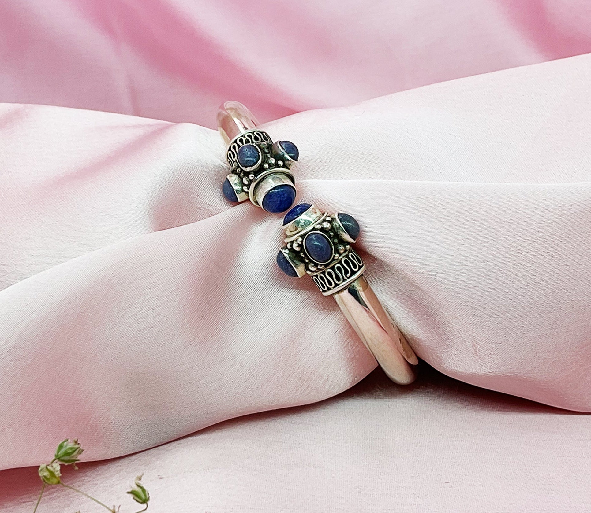 Elegant Lapis Lazuli 92.5 Silver Bracelet