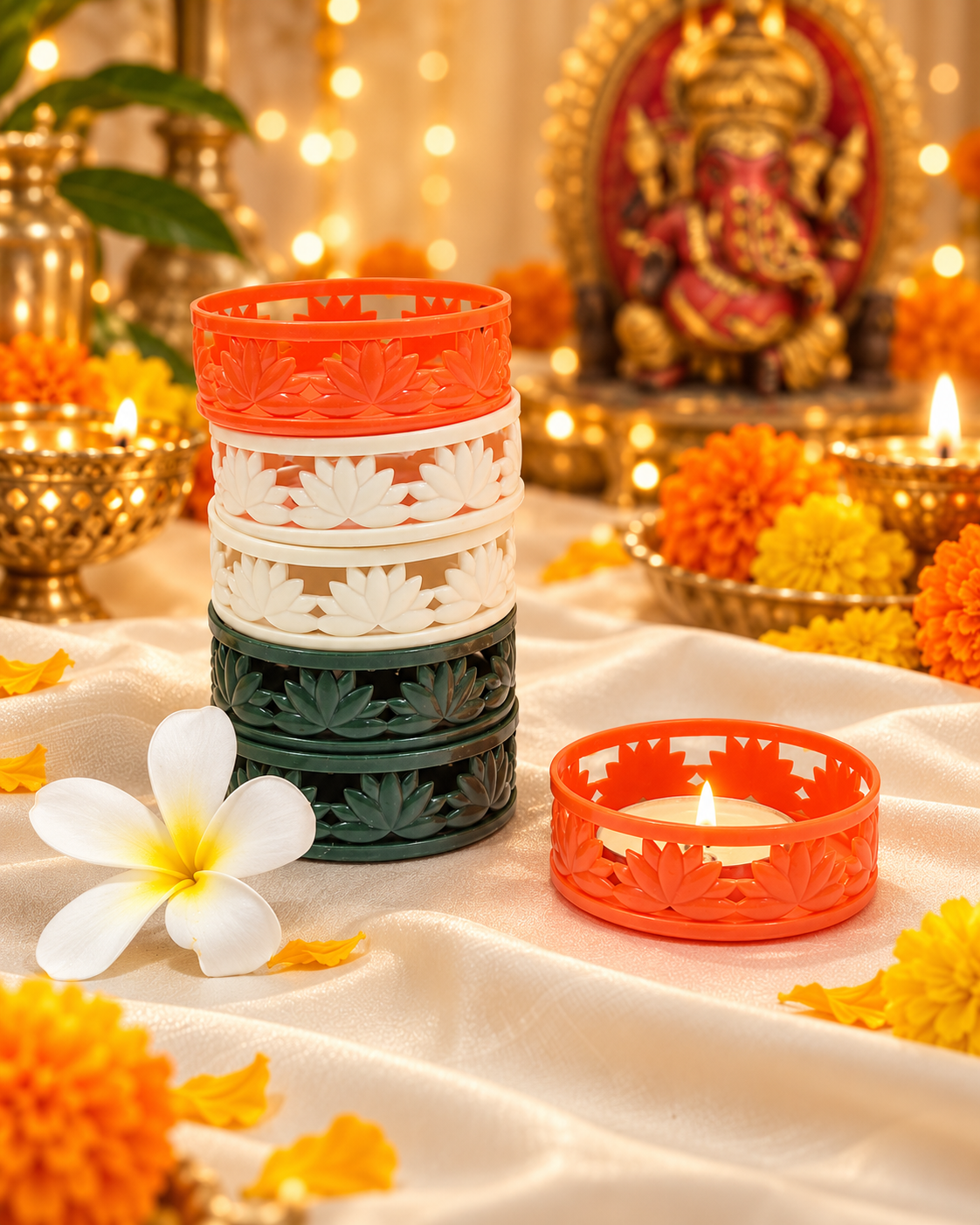 Lotus TeaLight Holder [ Mix Colour ] Set of 6