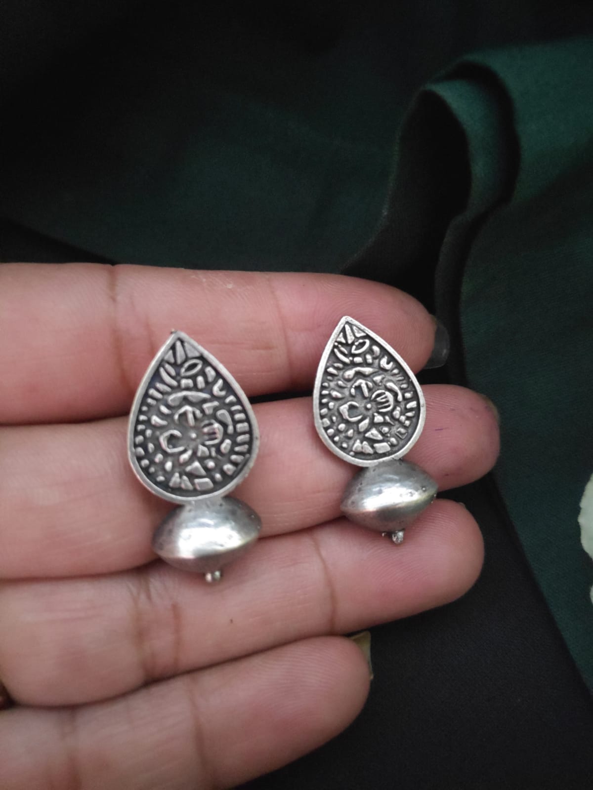 Sitara Oxidized Jhumki Earrings
