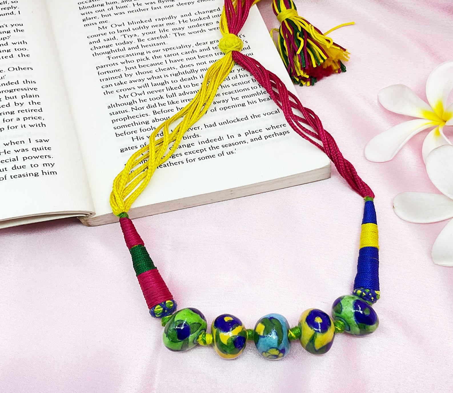 Vibrant Handwoven Beaded Rope Necklace