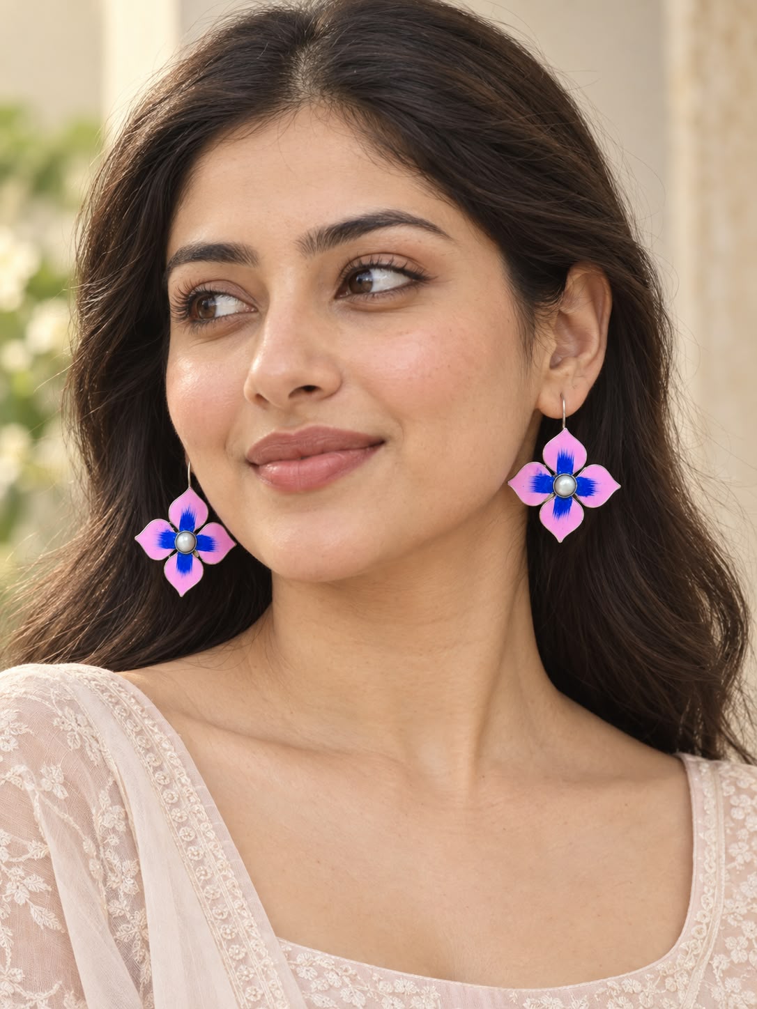 Phool Meenakari Jhumki Earrings