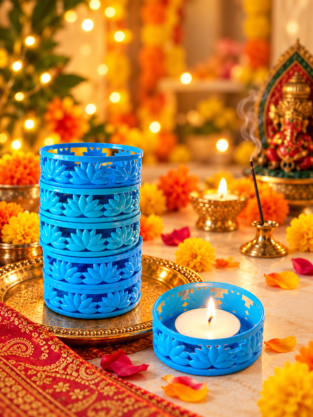 Lotus TeaLight Holder: Set of 6