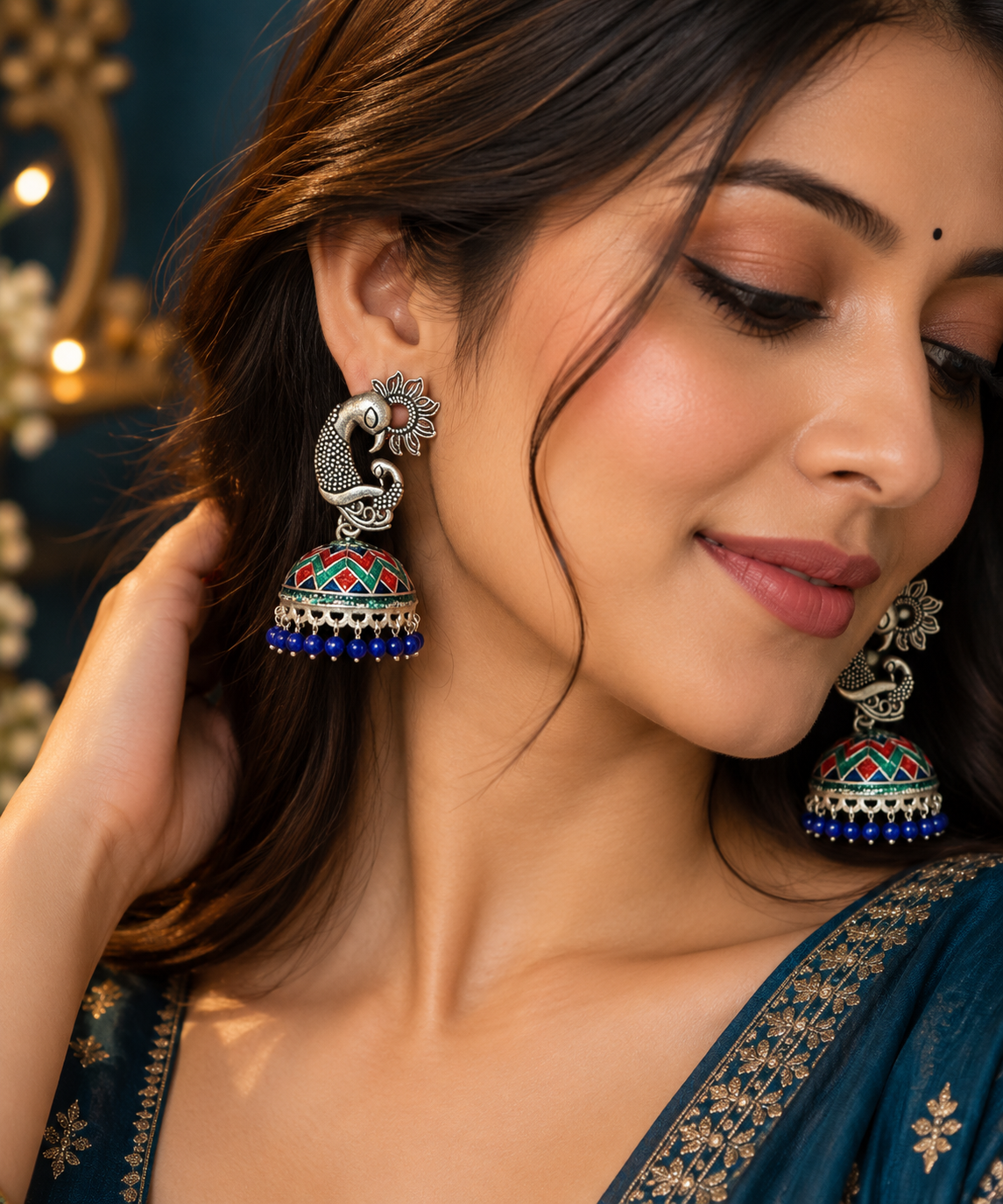 Oxidized Jhumki Earrings