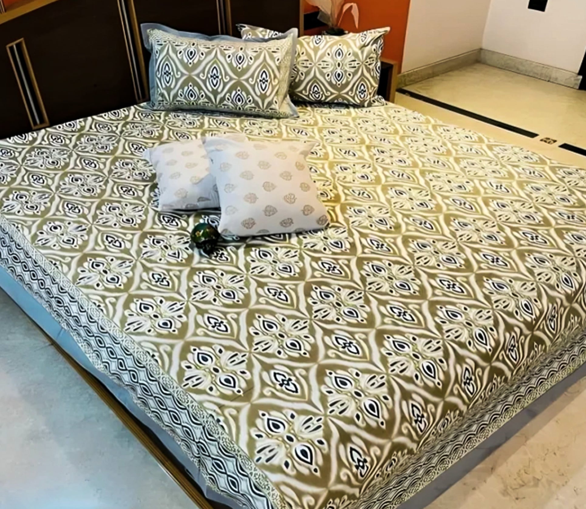 Super Jumbo 100% Cotton Double Bed Sheet Set – King Size