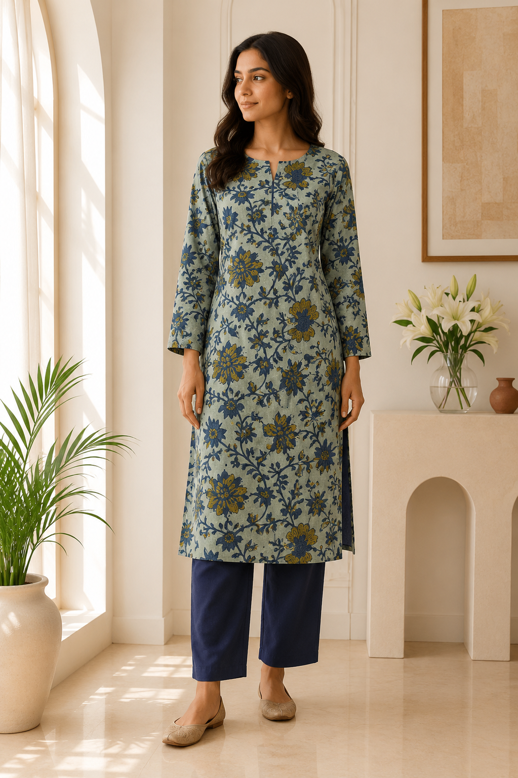 Premium Ajrakh Print [Nashpal dye] 2pcs Suit