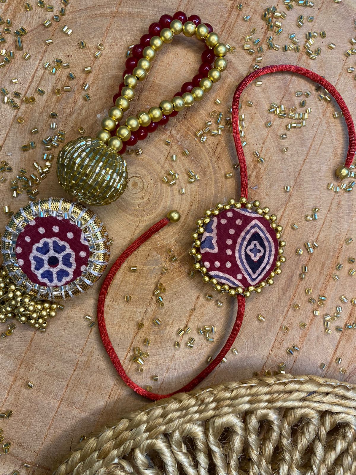 Silk Patola Bracelet Couple Rakhis