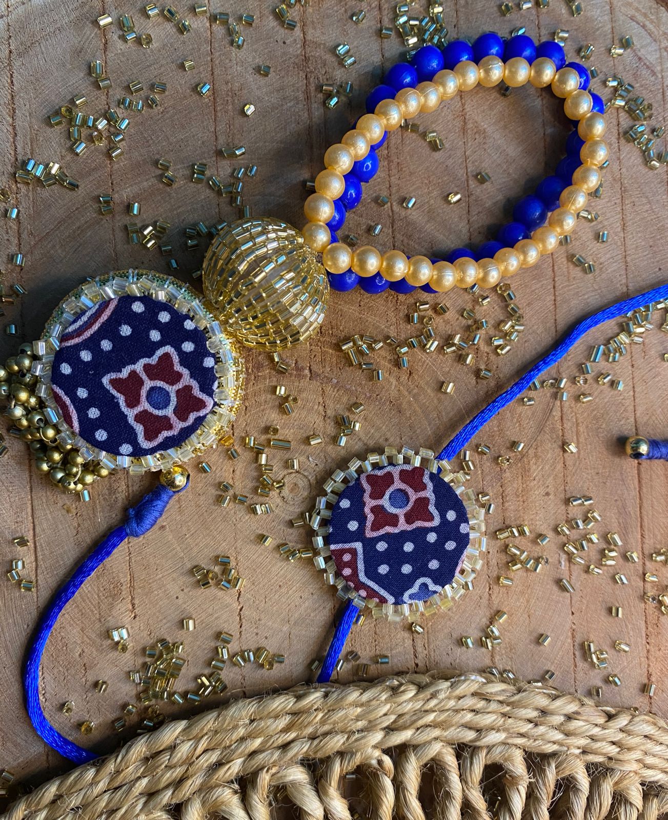 Silk Patola Bracelet Couple Rakhis