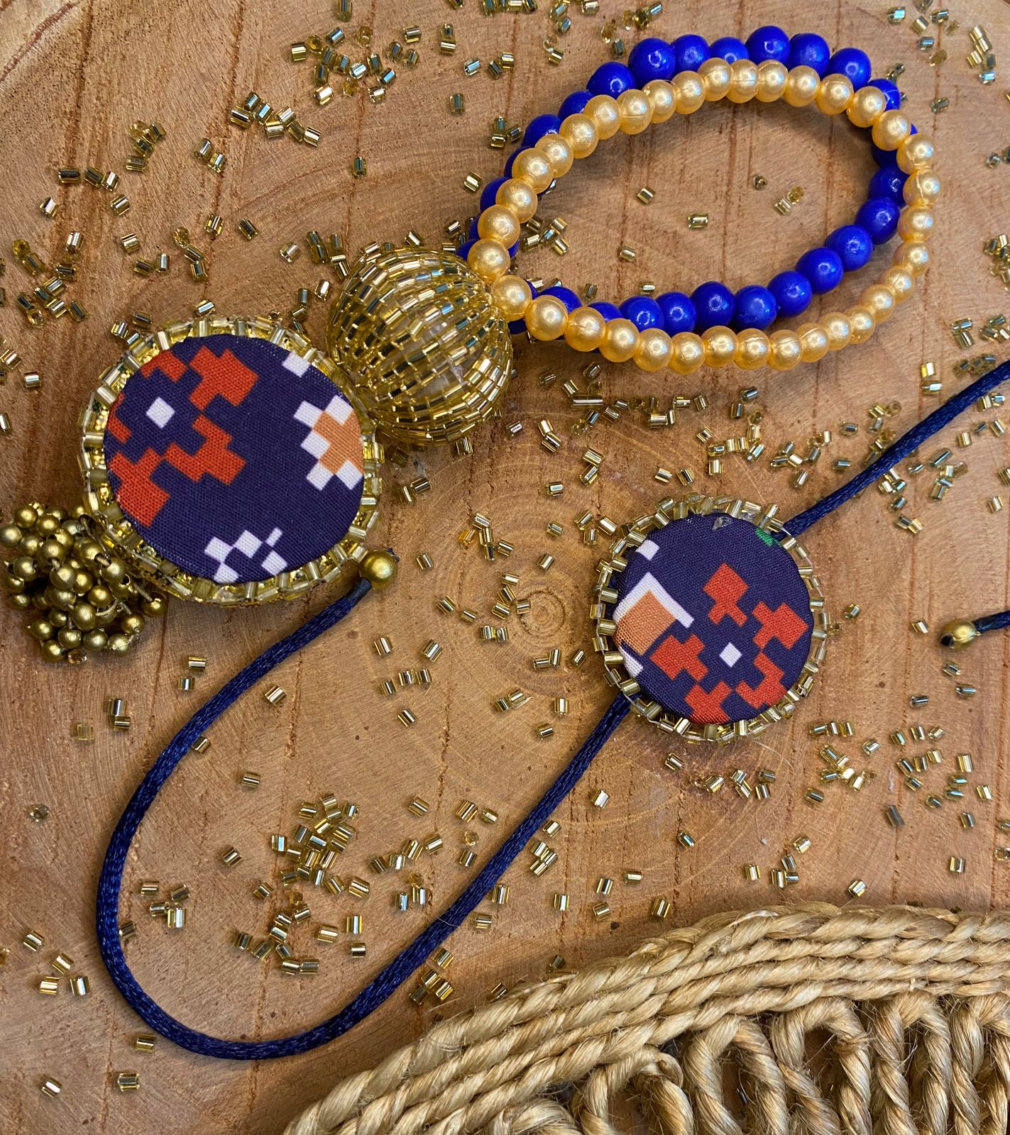 Silk Patola Bracelet Couple Rakhis